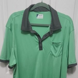 Izod Green and Gray Polo Shirt with Classic Knit Fabric